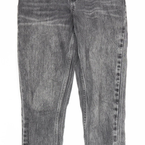 Topshop Womens Grey Cotton Mom Jeans Size 25 in L30 in Regular Zip
