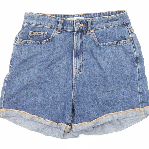 Denim & Co. Womens Blue Cotton Boyfriend Shorts Size 8 L3 in Regular Zip