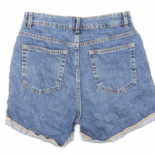 Denim & Co. Womens Blue Cotton Boyfriend Shorts Size 8 L3 in Regular Zip