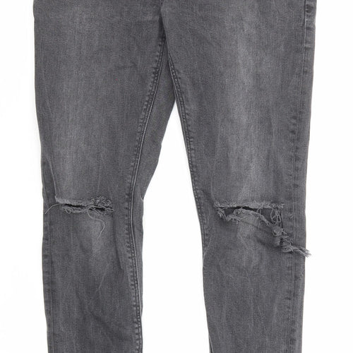 ASOS Mens Grey Cotton Skinny Jeans Size 32 in L32 in Regular Zip