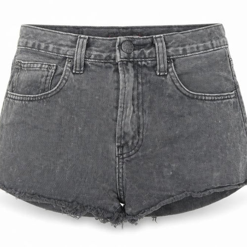 BDG Womens Black Cotton Boyfriend Shorts Size 26 in Regular Zip - Raw Hems