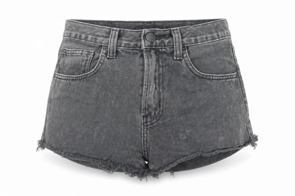 BDG Womens Black Cotton Boyfriend Shorts Size 26 in Regular Zip - Raw Hems