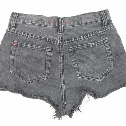BDG Womens Black Cotton Boyfriend Shorts Size 26 in Regular Zip - Raw Hems