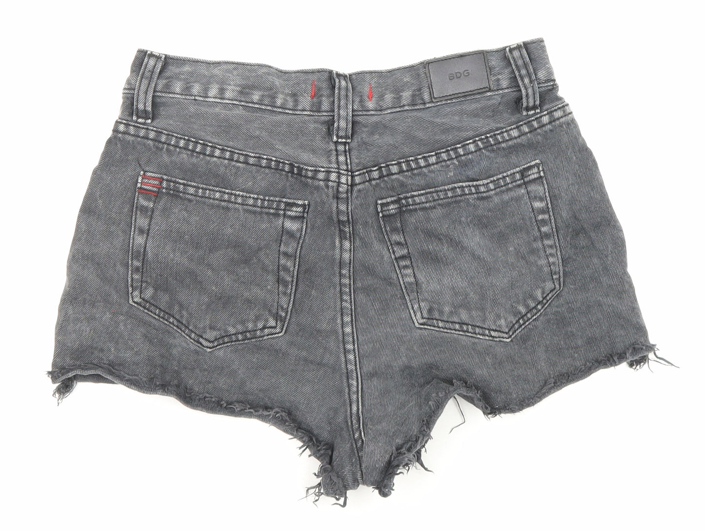 BDG Womens Black Cotton Boyfriend Shorts Size 26 in Regular Zip - Raw Hems