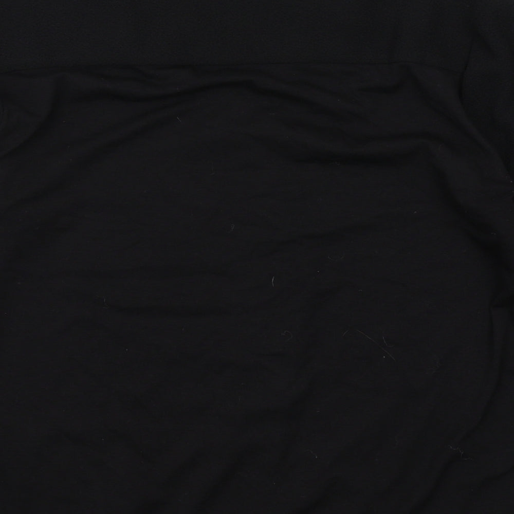 Marks and Spencer Womens Black Polyester Basic Blouse Size 10 V-Neck
