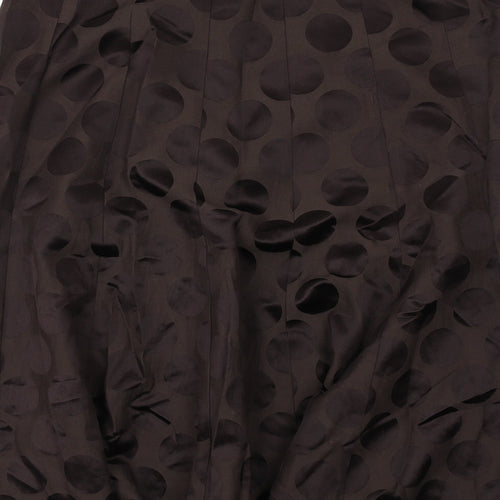 Phase Eight Womens Brown Polka Dot Cotton Swing Skirt Size 16 Zip