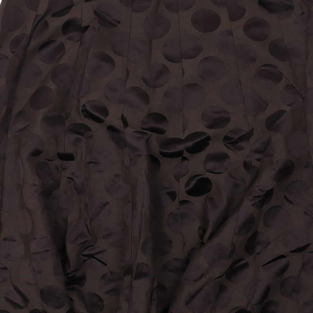 Phase Eight Womens Brown Polka Dot Cotton Swing Skirt Size 16 Zip