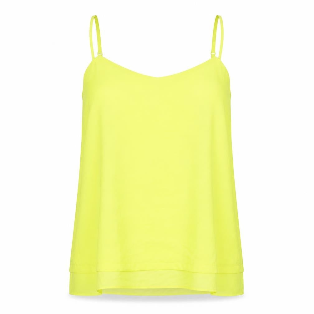 Warehouse Womens Yellow Viscose Camisole Tank Size 16 V-Neck