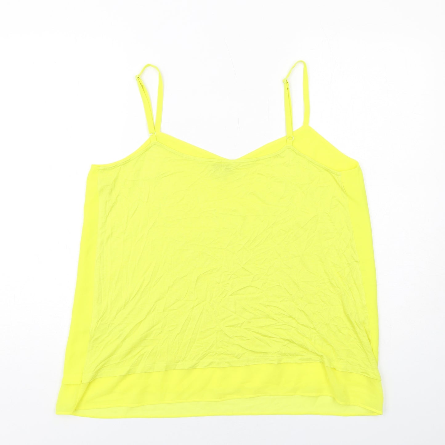 Warehouse Womens Yellow Viscose Camisole Tank Size 16 V-Neck