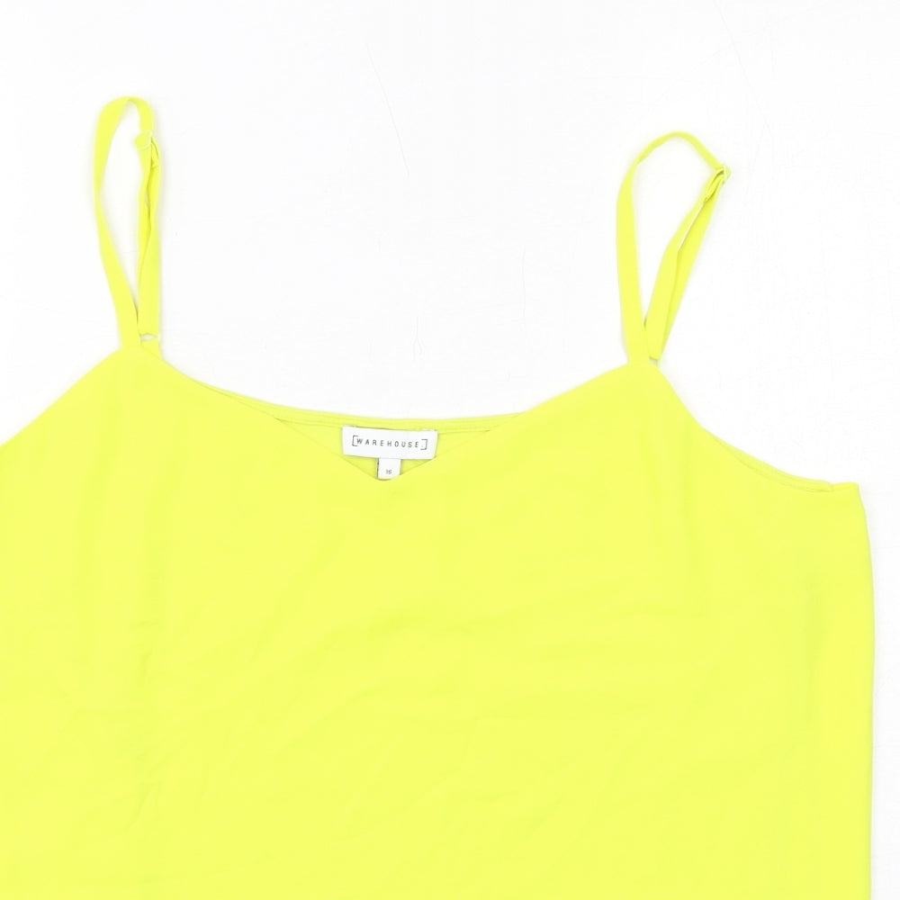 Warehouse Womens Yellow Viscose Camisole Tank Size 16 V-Neck