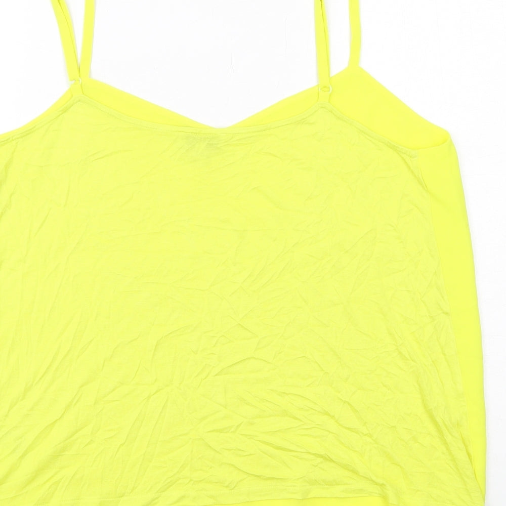 Warehouse Womens Yellow Viscose Camisole Tank Size 16 V-Neck