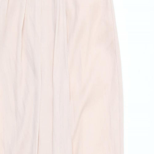 ASOS Womens Pink Polyester Ball Gown Size 12 V-Neck Button - Front Pleat Detail