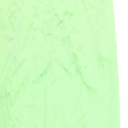 Zara Womens Green Polyester A-Line Skirt Size L Zip