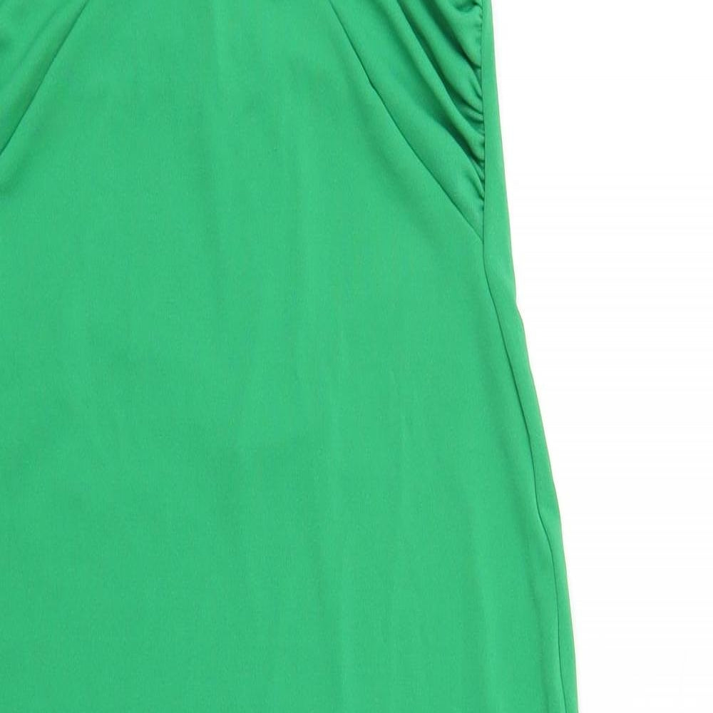Zara Womens Green Polyester Bodycon Size S Halter Pullover