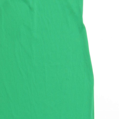 Zara Womens Green Polyester Bodycon Size S Halter Pullover
