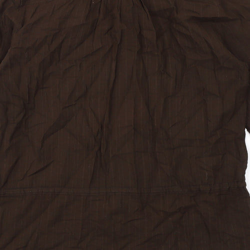 Gap Womens Brown Cotton Basic Button-Up Size S Round Neck