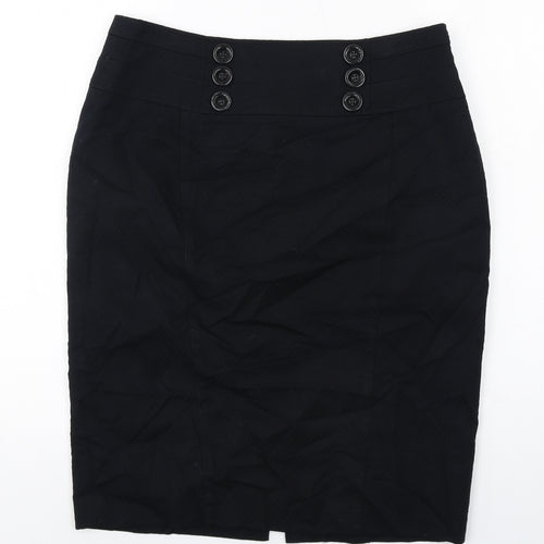 NEXT Womens Black Polyester Straight & Pencil Skirt Size 14 Zip