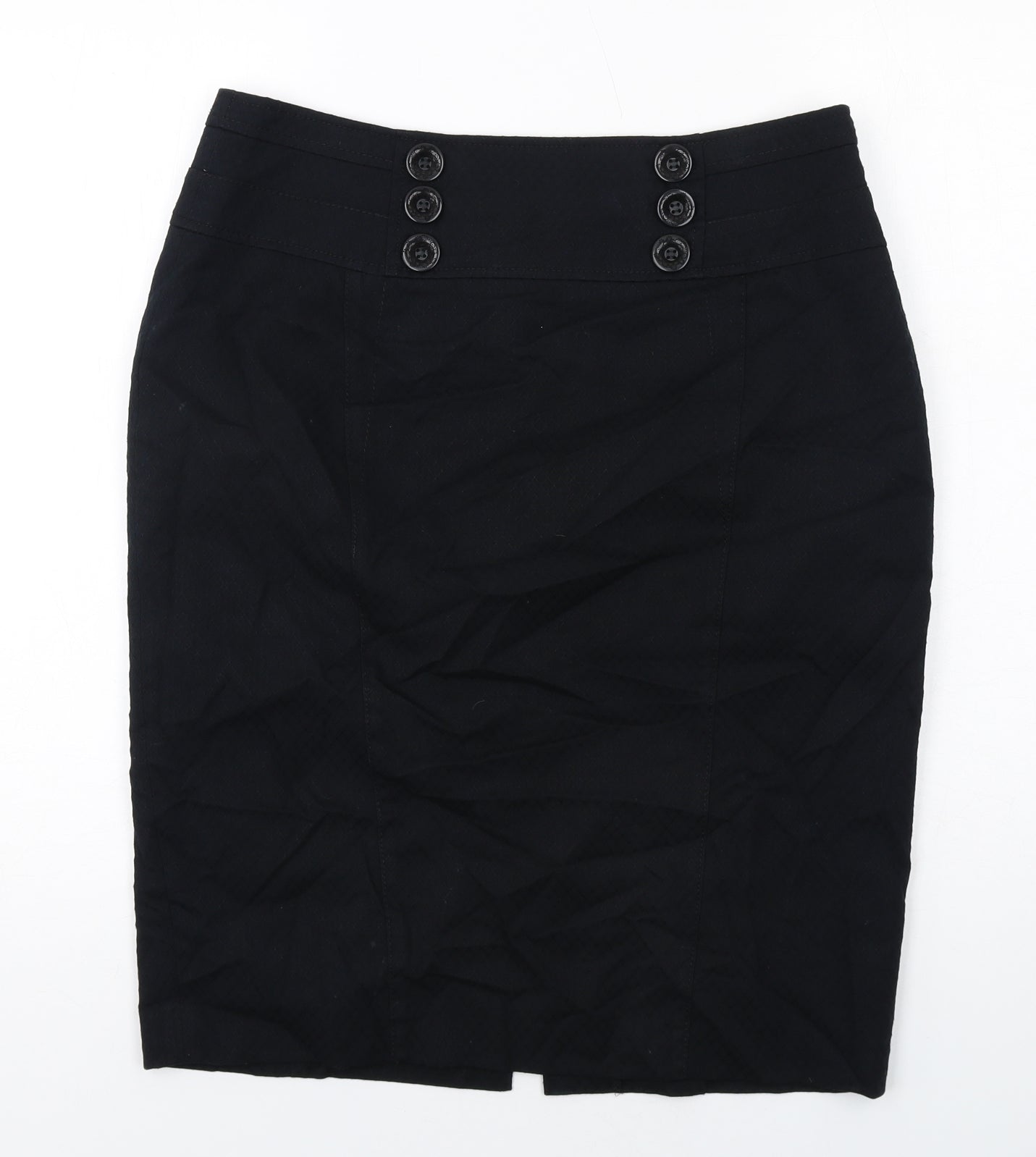 NEXT Womens Black Polyester Straight & Pencil Skirt Size 14 Zip