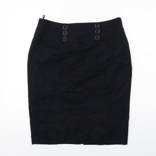 NEXT Womens Black Polyester Straight & Pencil Skirt Size 14 Zip