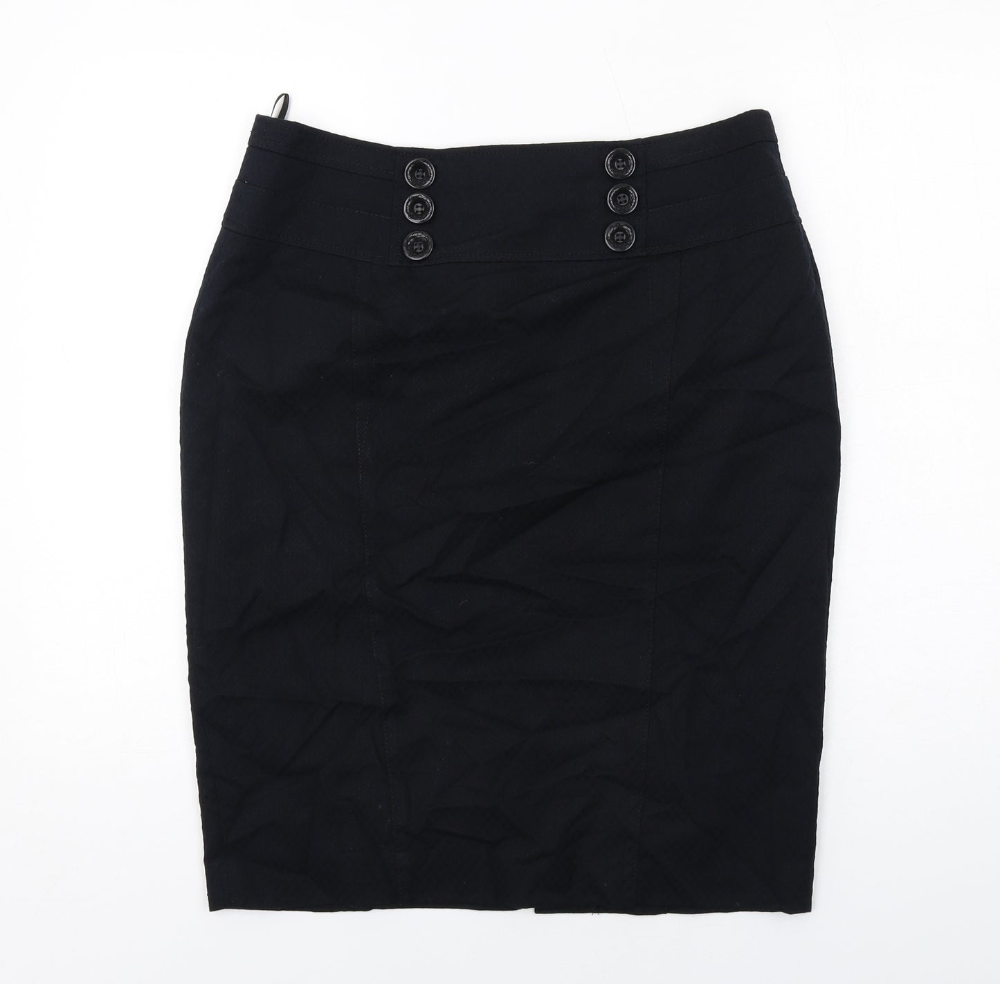 NEXT Womens Black Polyester Straight & Pencil Skirt Size 14 Zip