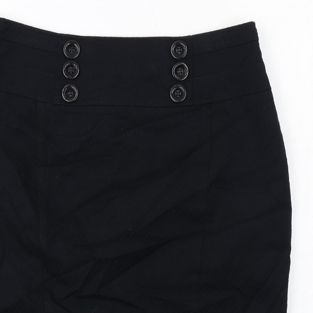 NEXT Womens Black Polyester Straight & Pencil Skirt Size 14 Zip