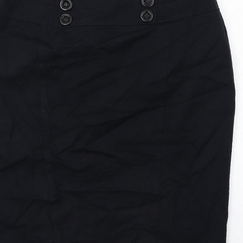 NEXT Womens Black Polyester Straight & Pencil Skirt Size 14 Zip