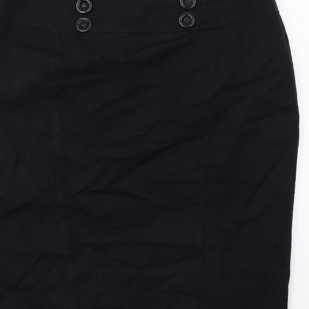 NEXT Womens Black Polyester Straight & Pencil Skirt Size 14 Zip