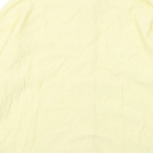 PRETTYLITTLETHING Womens Yellow Polyester Basic Button-Up Size 12 Collared