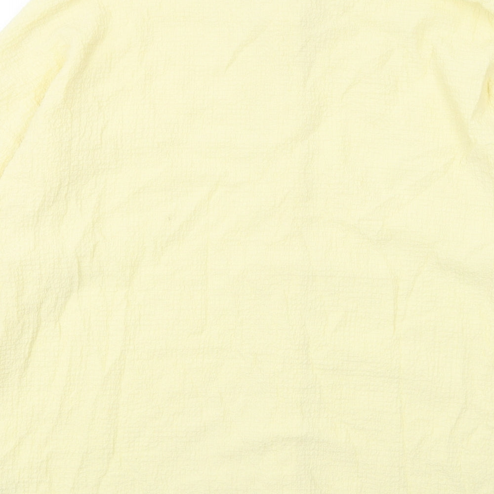 PRETTYLITTLETHING Womens Yellow Polyester Basic Button-Up Size 12 Collared