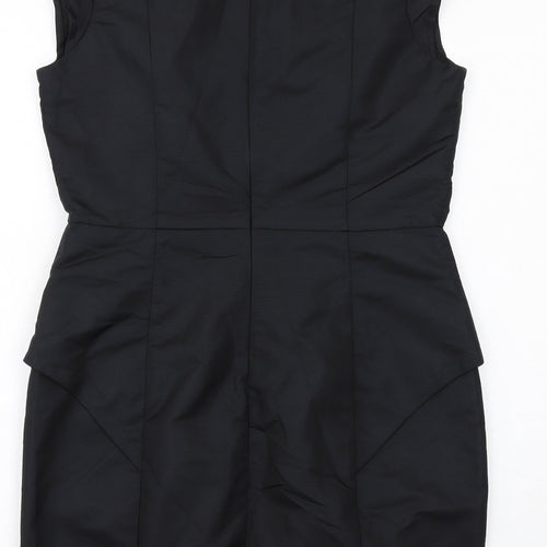 Love Label Womens Black Polyamide Shift Size 14 Round Neck Zip