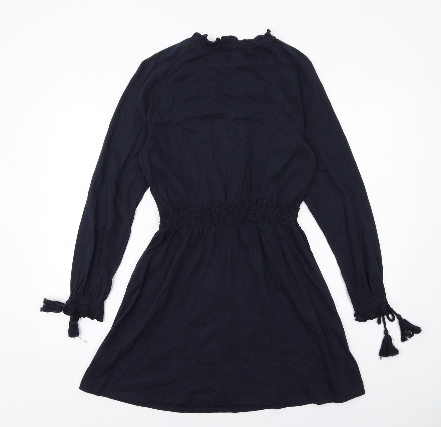 Topshop Womens Blue Cotton A-Line Size 10 Round Neck Pullover