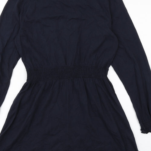 Topshop Womens Blue Cotton A-Line Size 10 Round Neck Pullover