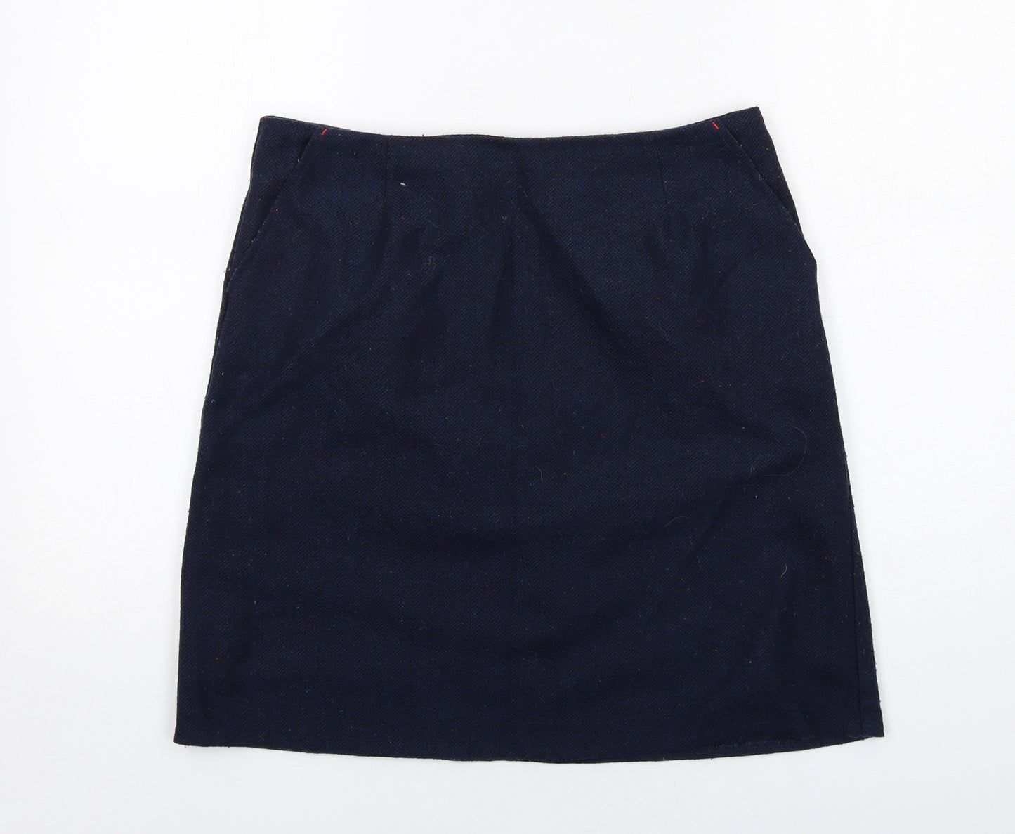 Joules Womens Blue Polyester A-Line Skirt Size 12 Zip