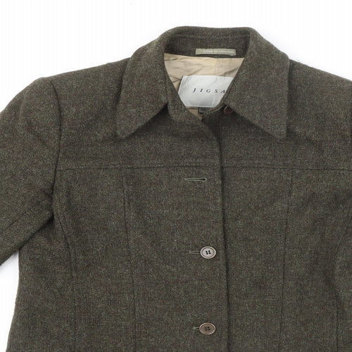 Jigsaw Womens Green Jacket Size 10 Button