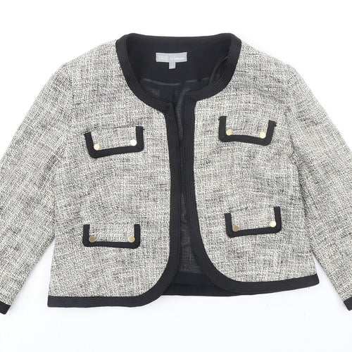 Marks and Spencer Womens Black Cotton Jacket Blazer Size 10 - Open Style