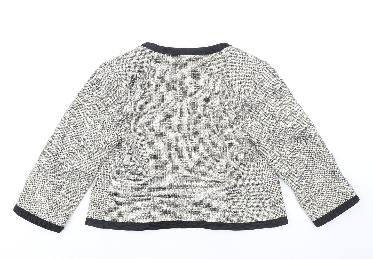 Marks and Spencer Womens Black Cotton Jacket Blazer Size 10 - Open Style