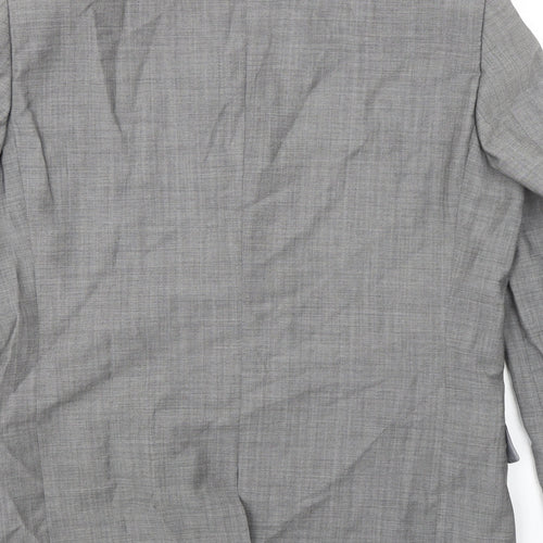 DYNK Mens Grey Wool Jacket Suit Jacket Size 38 Regular