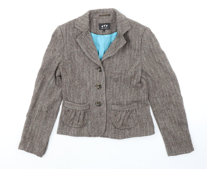 Per Una Womens Multicoloured Wool Jacket Blazer Size 10