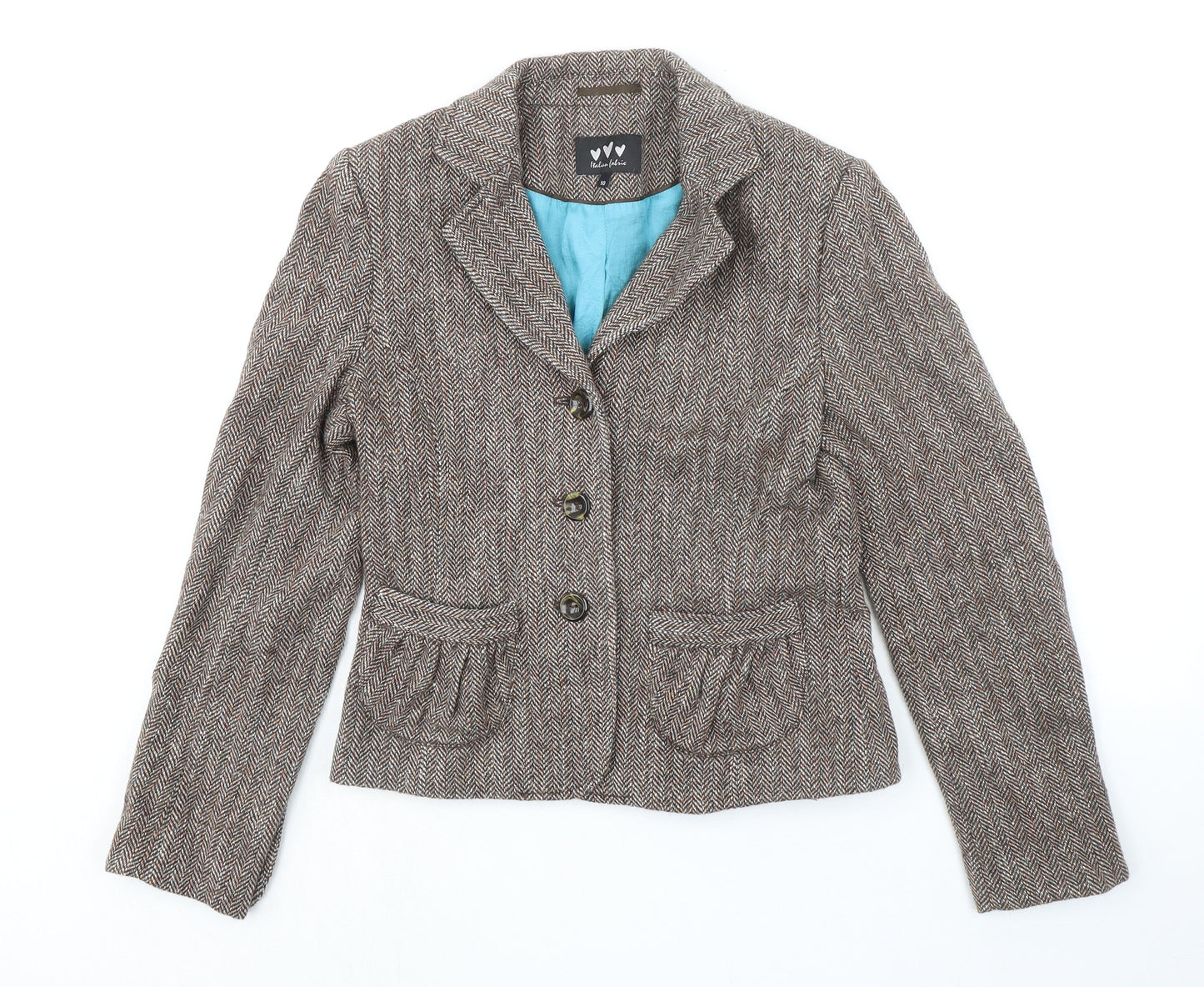 Per Una Womens Multicoloured Wool Jacket Blazer Size 10