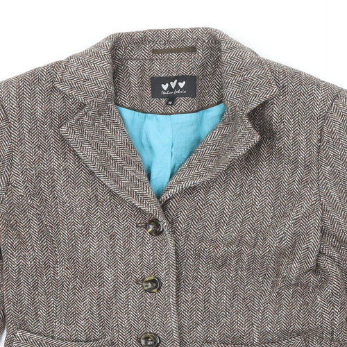 Per Una Womens Multicoloured Wool Jacket Blazer Size 10