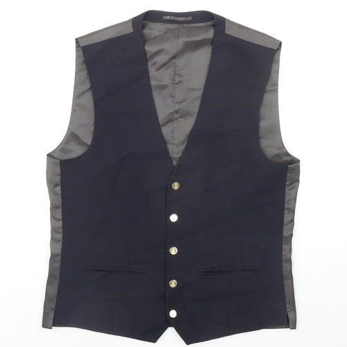 NEXT Mens Blue Polyester Jacket Suit Waistcoat Size 40 Regular