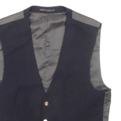 NEXT Mens Blue Polyester Jacket Suit Waistcoat Size 40 Regular