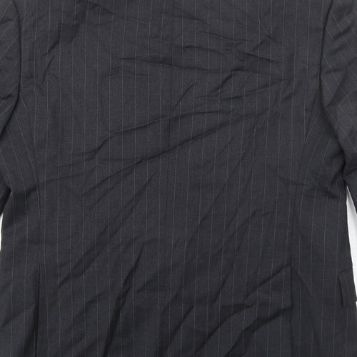 Marks and Spencer Mens Grey Striped Wool Jacket Suit Jacket Size 40 Regular