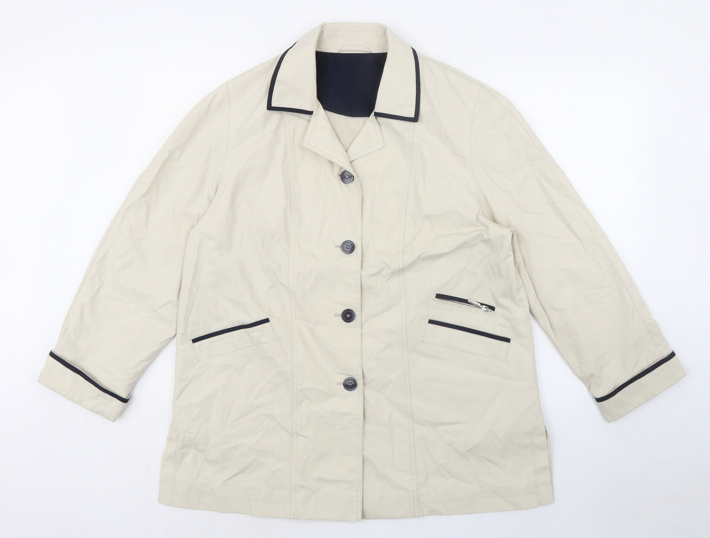 Berkertex Womens Beige Jacket Size 14 Button