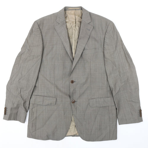 Benvenuto Mens Beige Wool Jacket Suit Jacket Size 44 Regular
