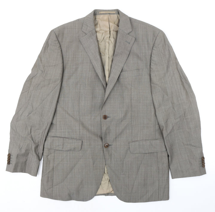 Benvenuto Mens Beige Wool Jacket Suit Jacket Size 44 Regular