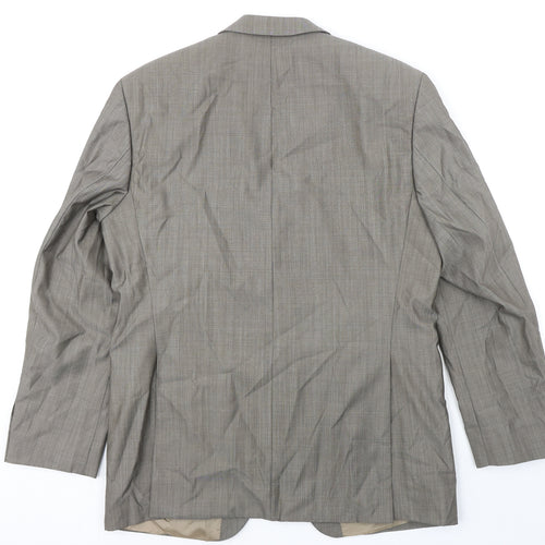 Benvenuto Mens Beige Wool Jacket Suit Jacket Size 44 Regular