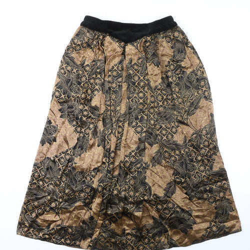 Basler Womens Multicoloured Satin Long Geometric A-Line Skirt Size 10