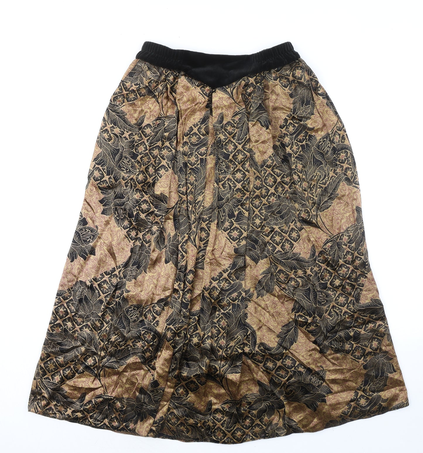 Basler Womens Multicoloured Satin Long Geometric A-Line Skirt Size 10