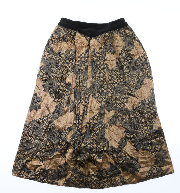 Basler Womens Multicoloured Satin Long Geometric A-Line Skirt Size 10